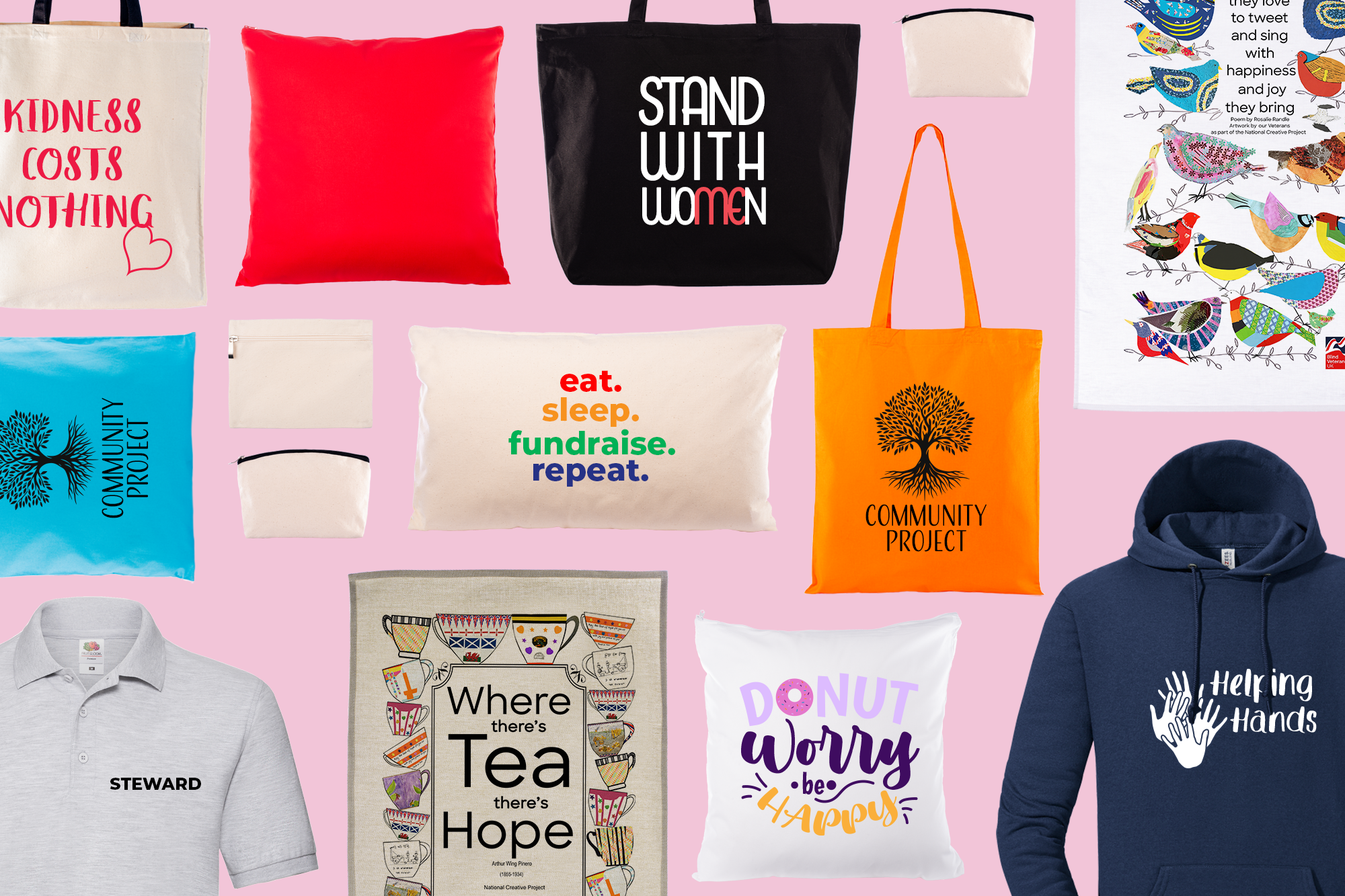 A collection of products suitable for charities & non-profits
