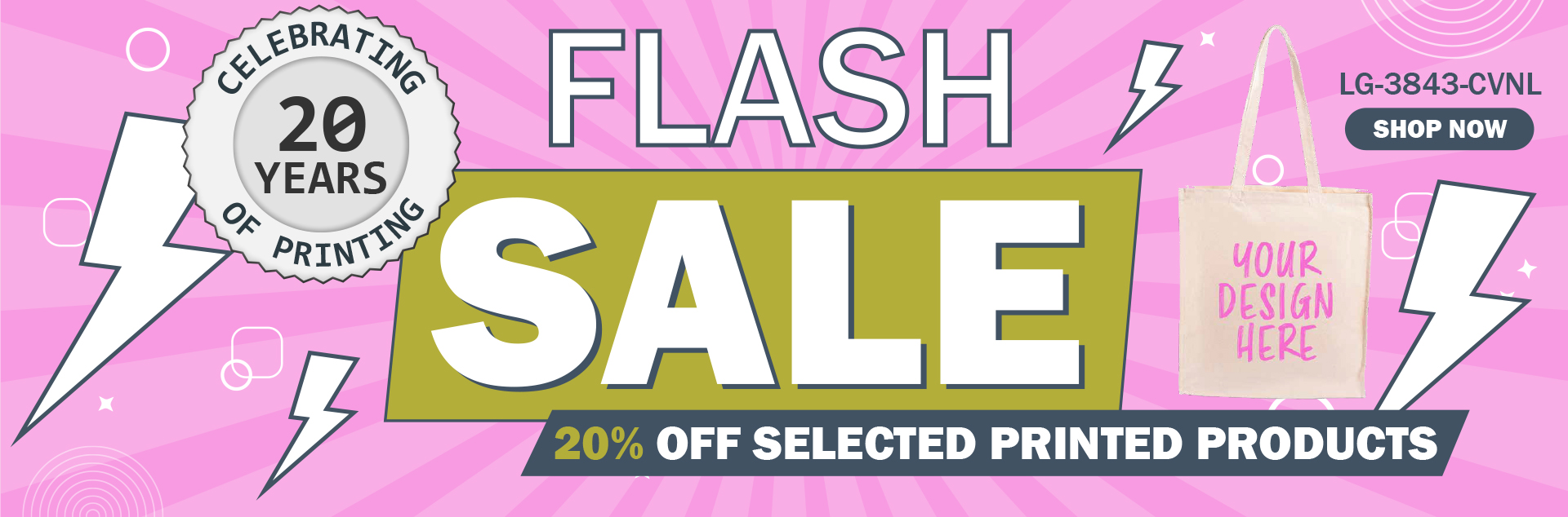 Flash Sale - 20% off selected printed products!