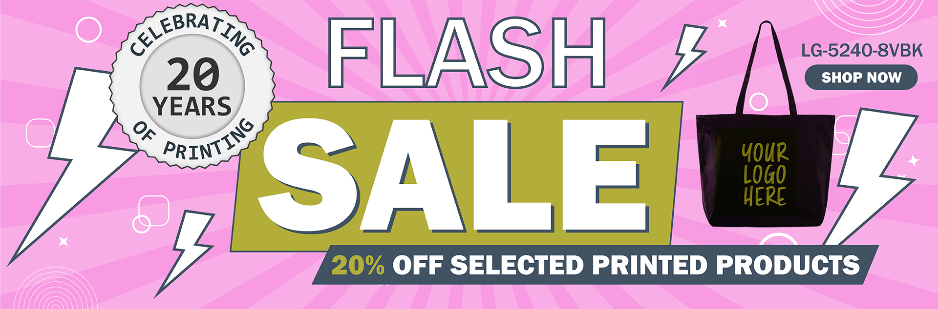 Flash Sale - 20% off selected printed products!