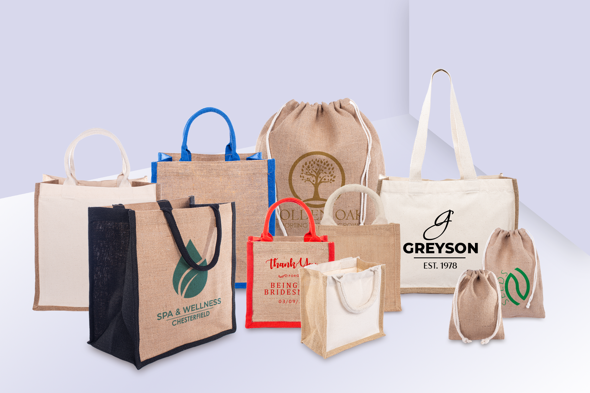 Shop all our jute bags in various styles, sizes and colours!