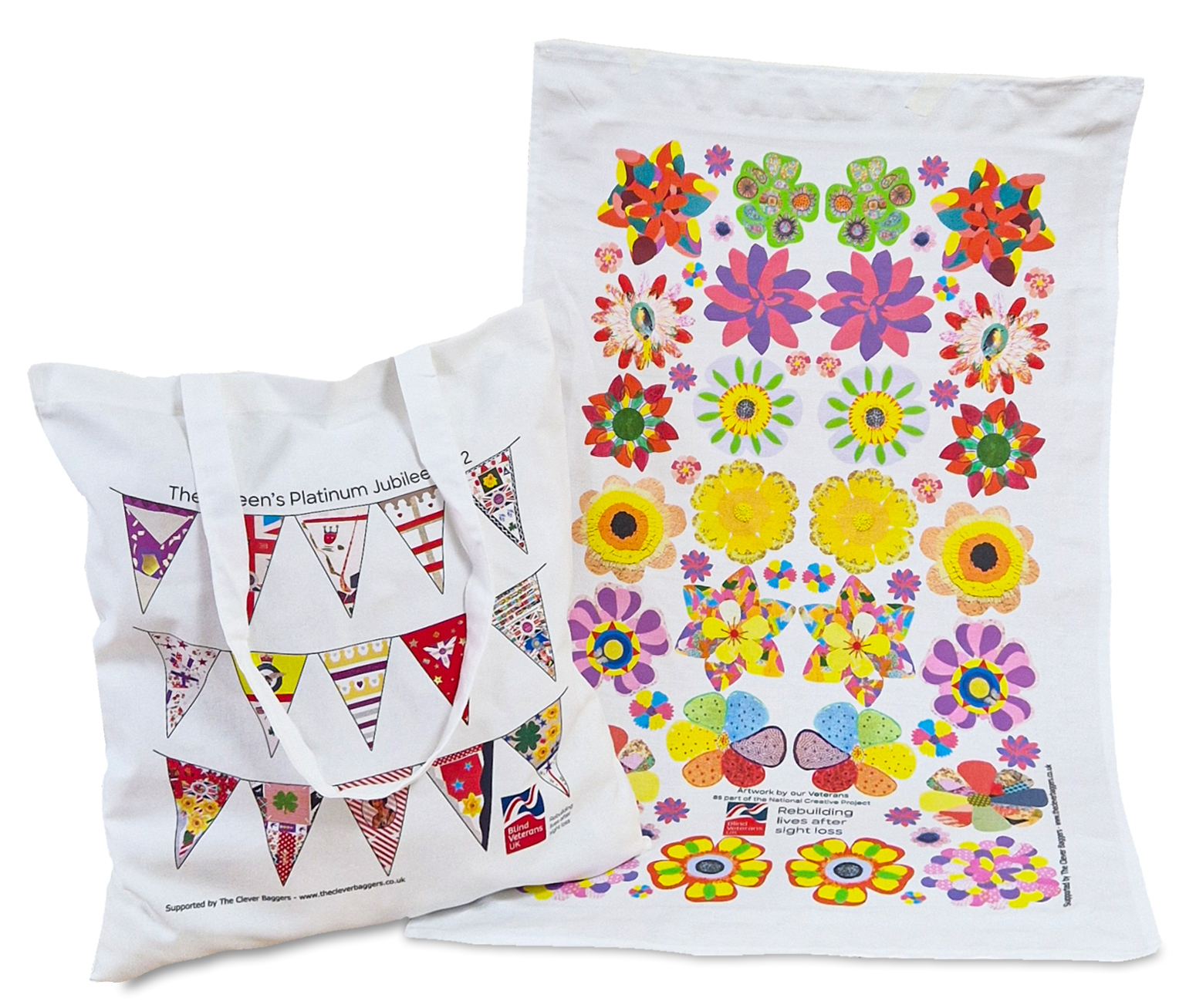 Printed Tote Bag & Tea-Towel from Blind Veterans Design