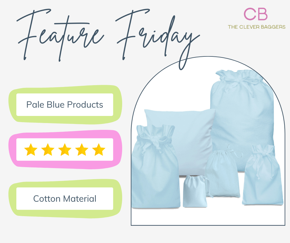 collage of all our pale blue products and their features