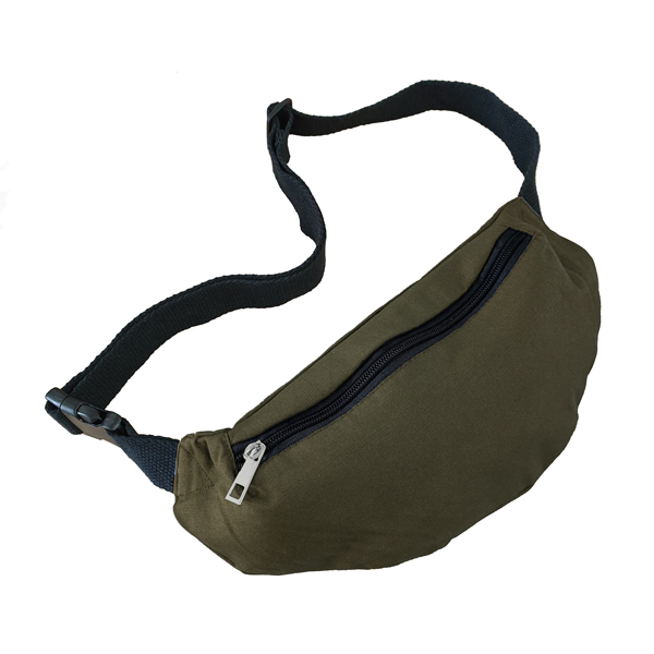 an image of a khaki 8oz cotton canvas bum bag