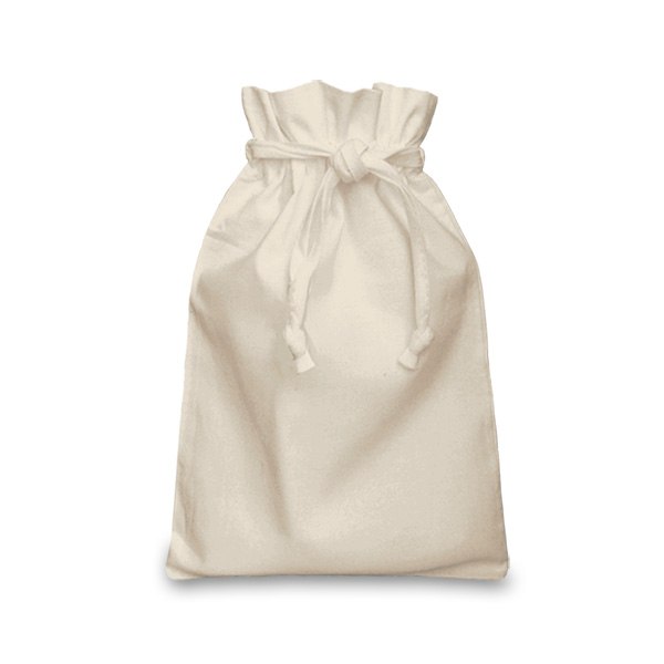 Image of the small double drawstring natural cotton gift bag