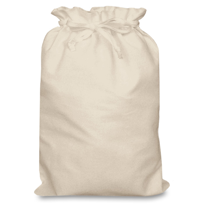 Image of the large double drawstring natural cotton gift bag