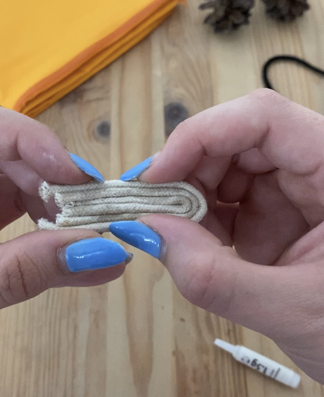 using the largest cut rope super glue to the the outside of the other glued rope