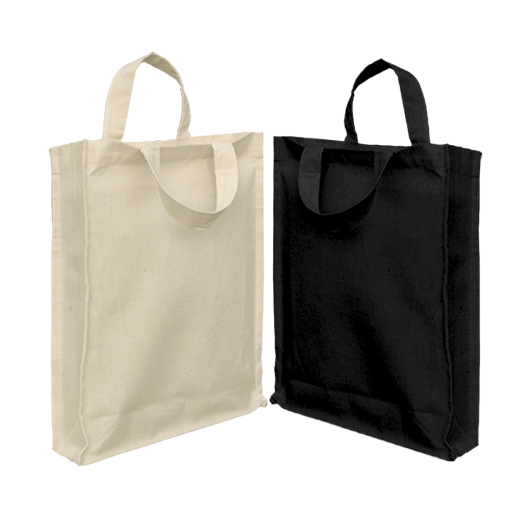 image of gussetted cotton mini goody party tote bags
