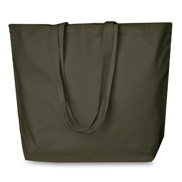 image of a khaki canvas large shopper tote bag. SKU: LG-5240-12VKH