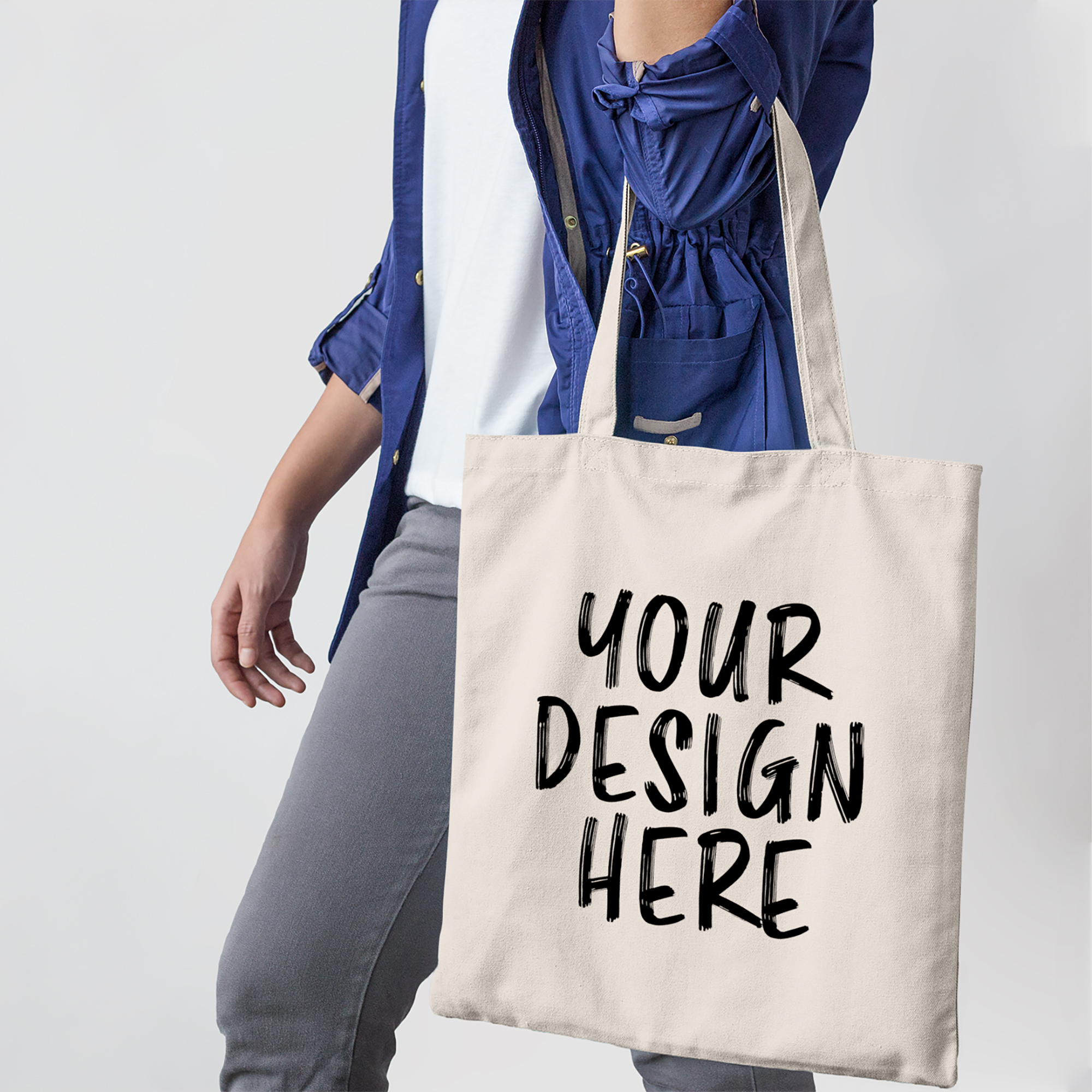 image of a custom printed cotton tote bag