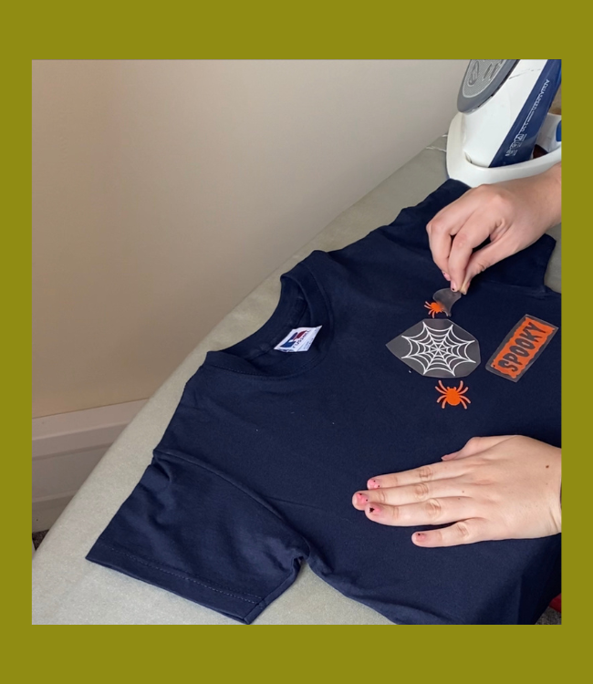 Peeling off the plastic backing