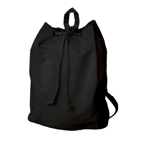 Image of a black cotton canvas rucksack