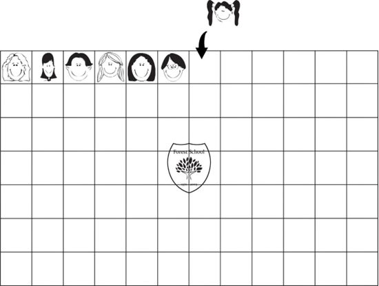 A grid with a group of children's faces
