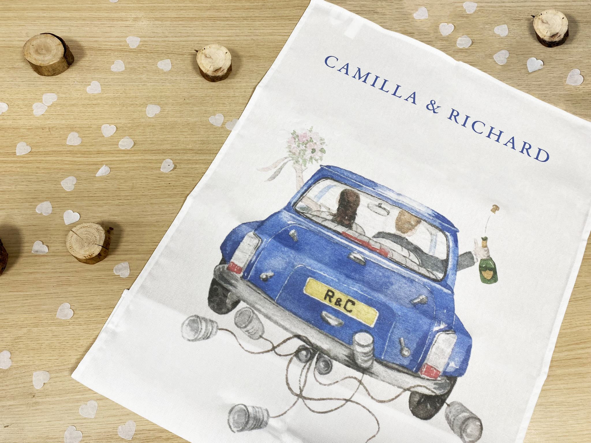 an image of a wedding printed tea towels