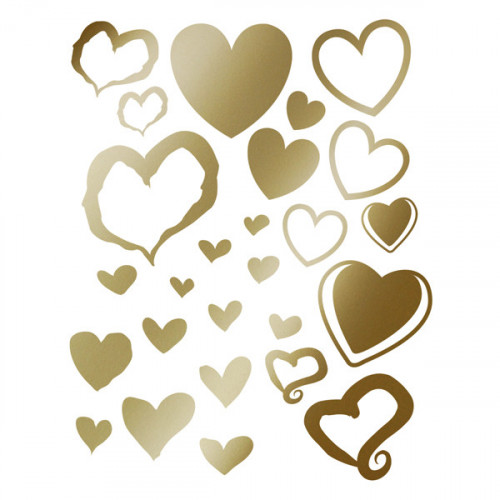 Antique Gold Iron on Hearts 12.5x16cm