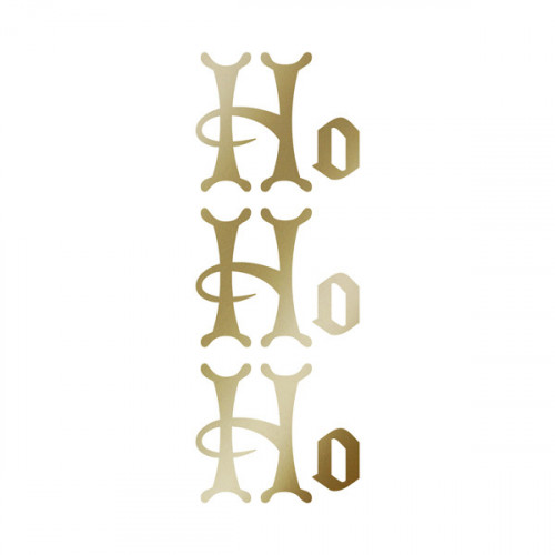 Antique Gold Iron on Ho Ho Ho 6x17cm