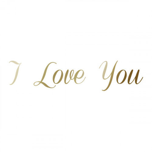 Antique Gold Iron on I Love You 16x3.5cm