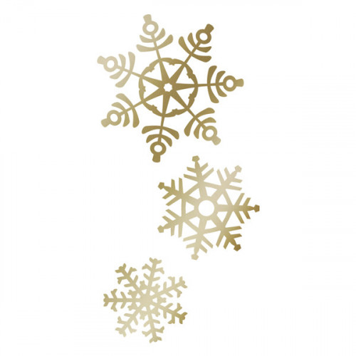 Antique Gold Iron on Snowflakes 13x16cm