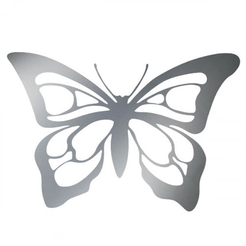 Antique Silver Iron on Butterfly 10x7cm