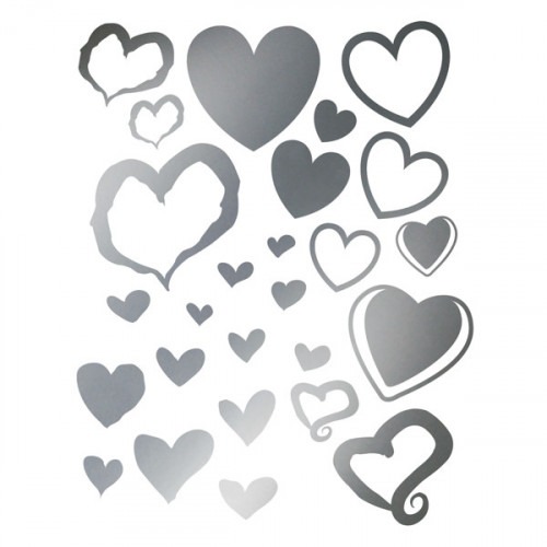 Antique Silver Iron on Hearts 12.5x16cm