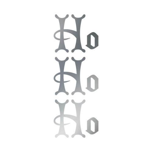 Antique Silver Iron on Ho Ho Ho 6x17cm