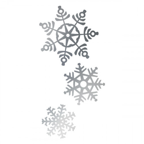Antique Silver Iron on Snowflakes 13x16cm