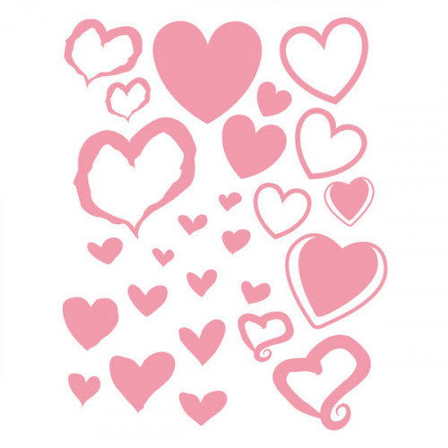 Baby Pink Iron on Hearts 12.5x16cm