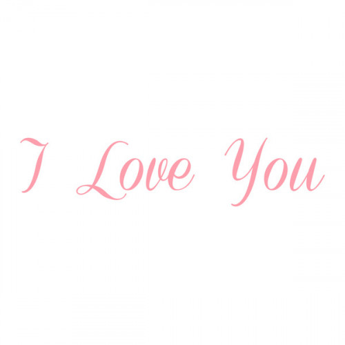 Baby Pink Iron on I Love You 16x3.5cm