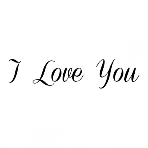 Black Iron on I Love You 16x3.5cm