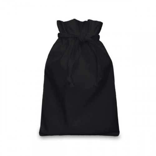 Black cotton Double Drawstring Bag 20x28cm