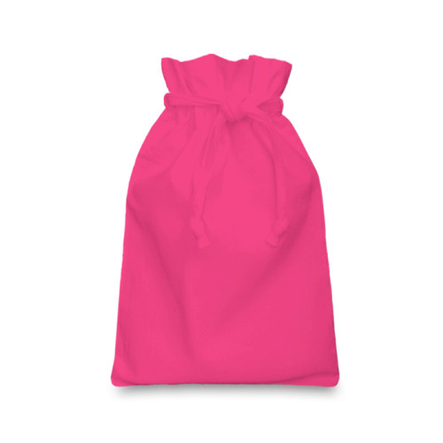 Raspberry cotton Drawstring Bag 20 x 28cm