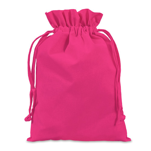 Raspberry cotton Drawstring Bag 25 x 36cm
