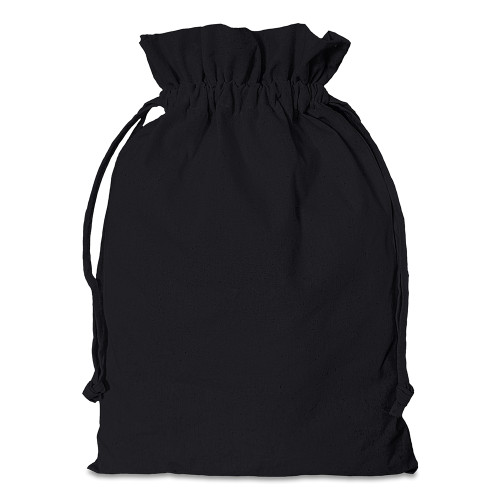 Black cotton Double Drawstring Bag 30x44cm