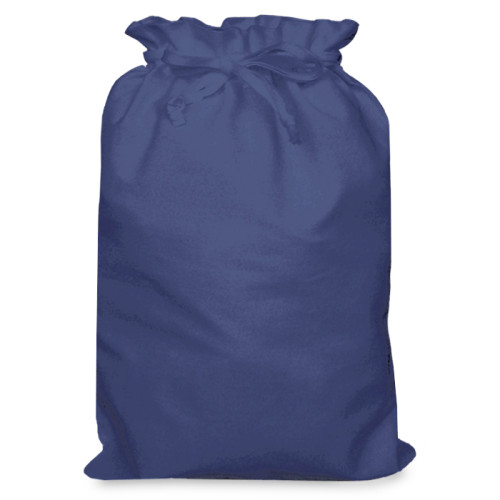 Navy cotton Double Drawstring Bag 30x44cm