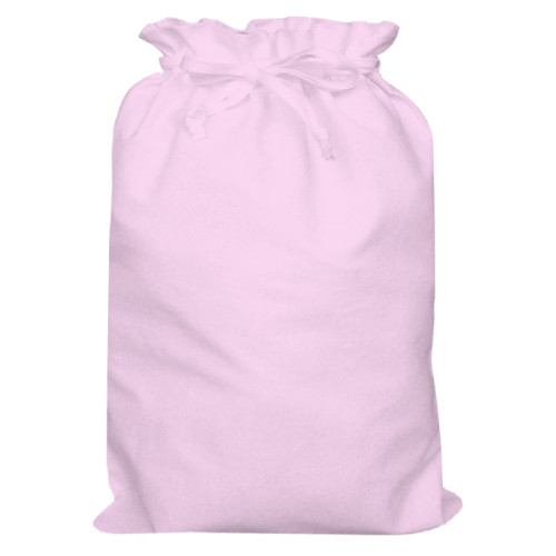 Pale pink cotton drawstring bag 30 x 44 cm