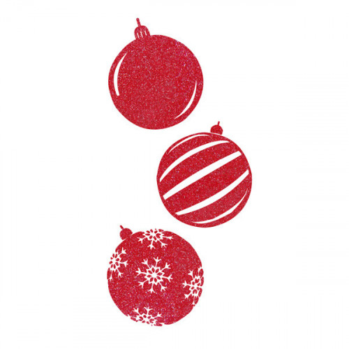 Glitter Red Iron on Bauble 10x16cm