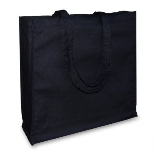 Black canvas 12oz Shopper 43x38x10cm Long Handles&Gusset