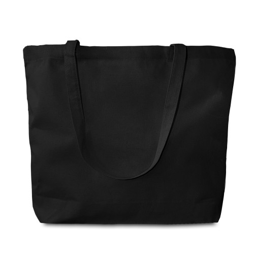 Black canvas 8oz Super Shopper 52x40cm Long Handles. Base13cm