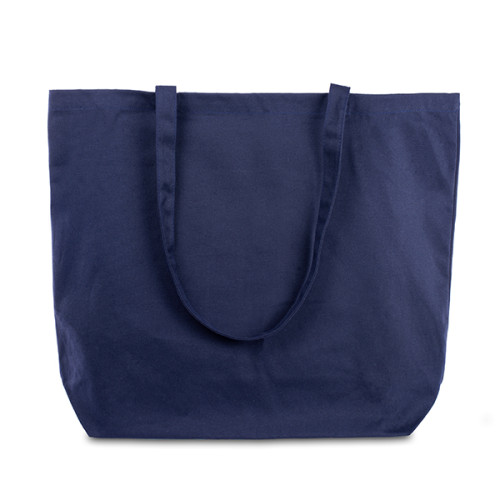 Navy Canvas Large Tote Bag Shopper 52x40cm with Long Handles shown face on to camera