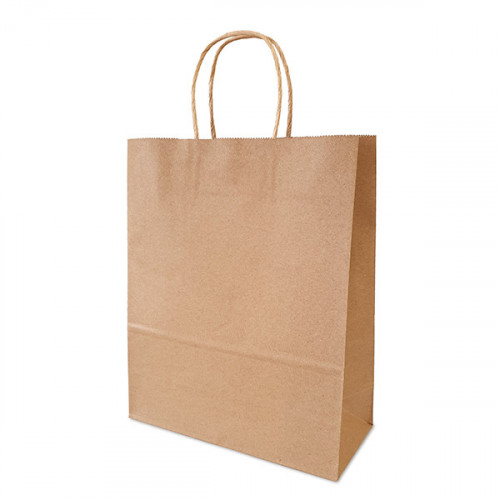 Brown Kraft Paper Tote Gift Bag 24x31x11cm. Short twisted paper handles