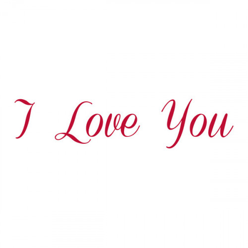 Red Iron on I Love You 16x3.5cm