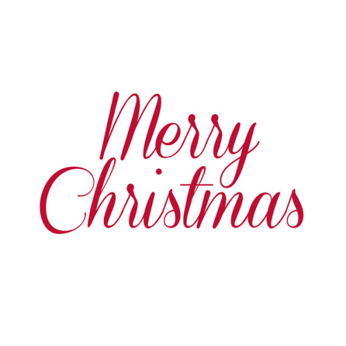 Red Iron on Merry Christmas - Small 16x9cm