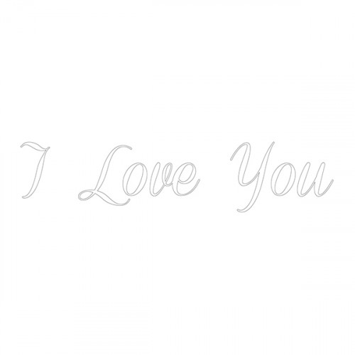 White Iron on I Love You 16x3.5cm