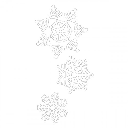 White Iron on Snowflakes 13x16cm