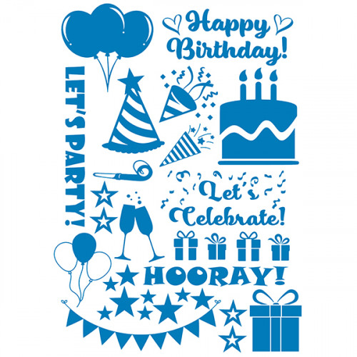 Happy Birthday Collection in Blue - A4 Sized