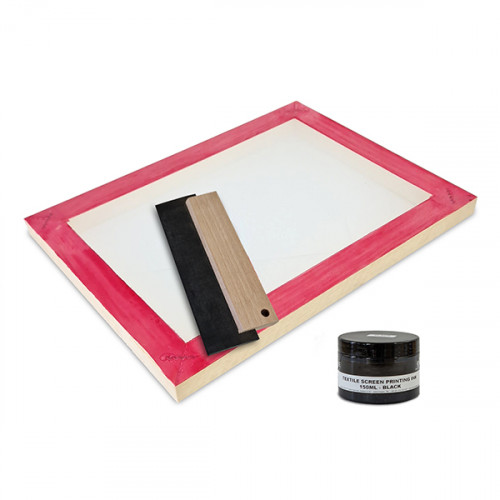 Screen squeegee and black ink for screen printing