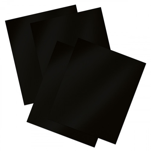 Four sheets of black iron on vinyl