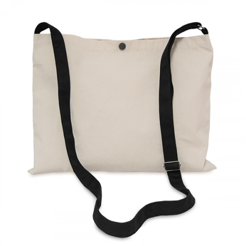 Natural canvas 8oz Musette Bag 40x30cm, 150cm Long adjustable strap- front