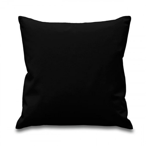Black canvas 8oz Cushion Cover 45x45cm square, concealed zip - front
