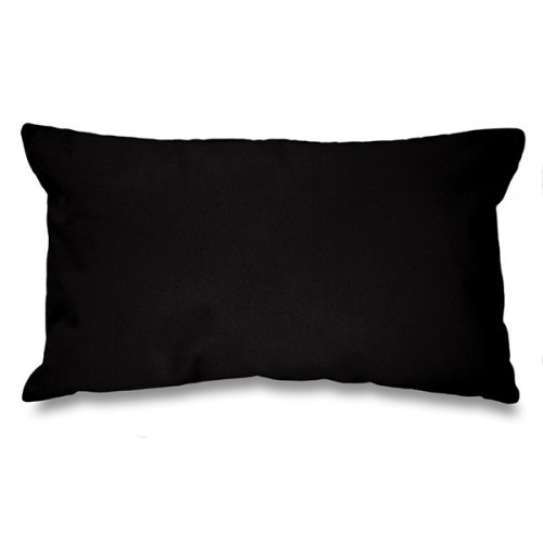 Black canvas 8oz Cushion Cover 51x30cm, concealed zip - front