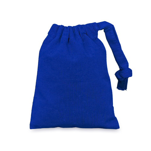 Blue cotton Drawstring Bag 10x13cm